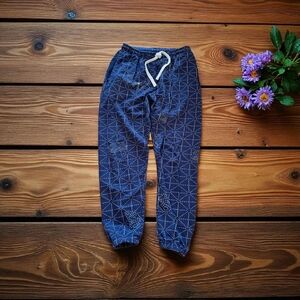 Camp High Collective Mushroom Patterned Blue Joggers